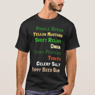 Camiseta Ingredientes de Hot Dog al Estilo Chicago
