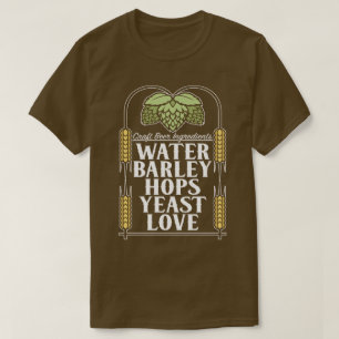 Camiseta Ingredientes de la cerveza del arte que elaboran