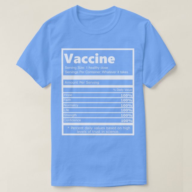 Camiseta Ingredientes de la vacuna (Diseño del anverso)
