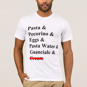 Camiseta Ingredientes de pasta carbonara