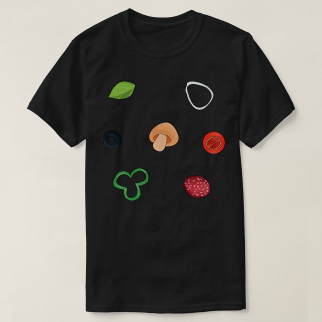 Camiseta Ingredientes De Pizza (Diseño del anverso)