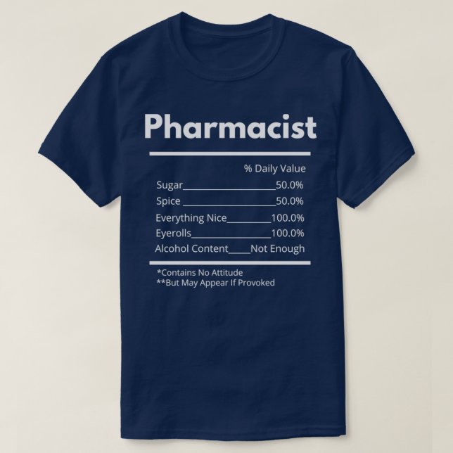 Camiseta ingredientes farmacéuticos (Diseño del anverso)