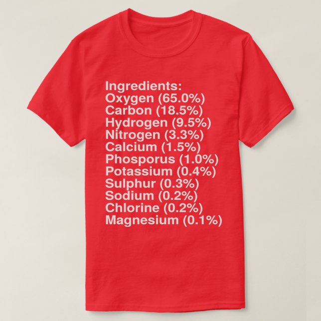 Camiseta Ingredientes humanos Classic TShirt (Diseño del anverso)