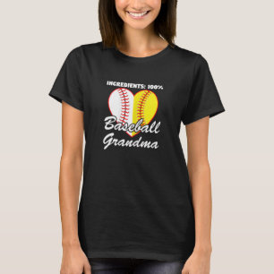 Camiseta Ingredientes mujeres 100 Béisbol Abuela Ball Sport