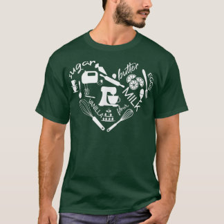 Camiseta Ingredientes para hornear y utensilios para el her