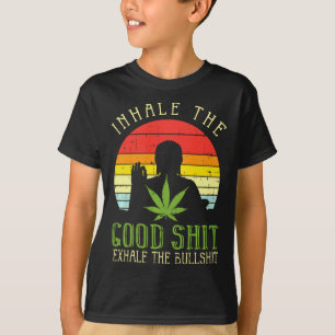 Camiseta Inhala Bien Exhala Bull Weed Regalo de Yoga Premiu
