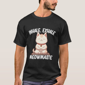 Camiseta Inhala Exhala Meowmaste Yoga Gato