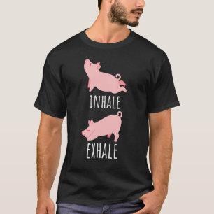 Camiseta Inhale Exhale Cerdo Yoga Meditación Mamá