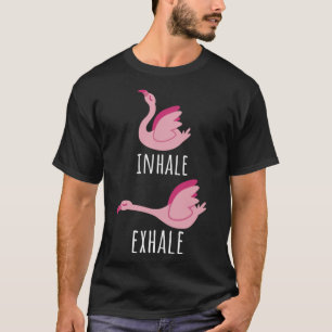Camiseta Inhale Exhale Flamingo Yoga Meditación Madre