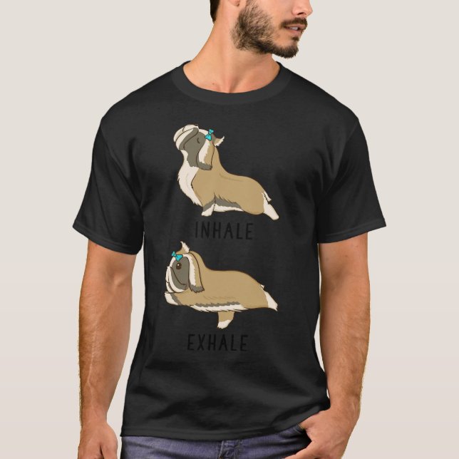 Camiseta Inhale Exhale Shih Tzu Yoga (Anverso)