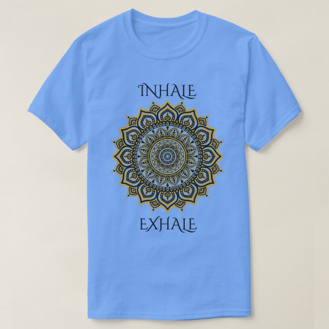 Camiseta Inhale Exhale Yoga Mandala Elige Felicidad Buda (Diseño del anverso)