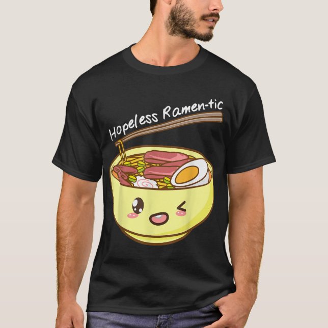 Camiseta Inhóspemente Ramentic Kawaii Bowl de Ramen y Chops (Anverso)