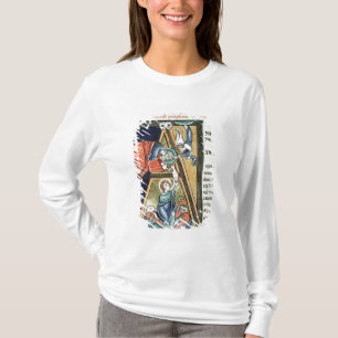 Camiseta Inicial "A" de Historiated que representa a Daniel