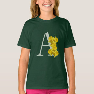 Camiseta Inicial A Monograma Narciso  