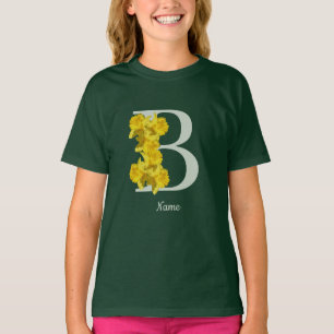 Camiseta Inicial B de Monograma de Narciso Personalizado
