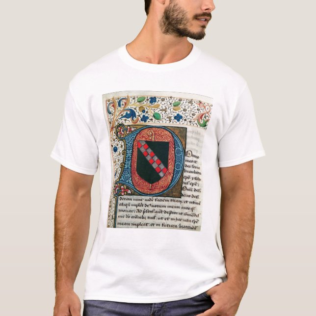 Camiseta Inicial "D" de Historiated que representa el (Anverso)