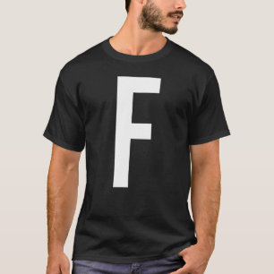 CAMISETA INICIAL DE MONOGRAMA DE ALFABETO LETRA F