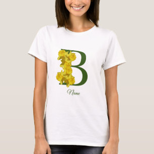 Camiseta Inicial de monograma de narciso personalizado B
