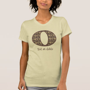 Camiseta Inicial de monograma O Floral Vintage Personalizad
