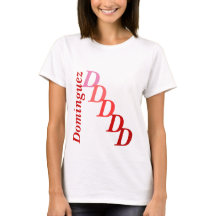 camiseta - Inicial en tonos rojos con apellido