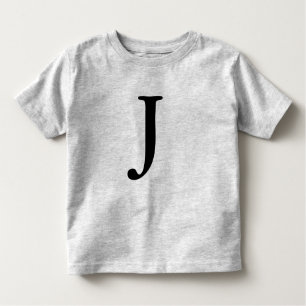 Camiseta inicial negra con monograma de la letra J
