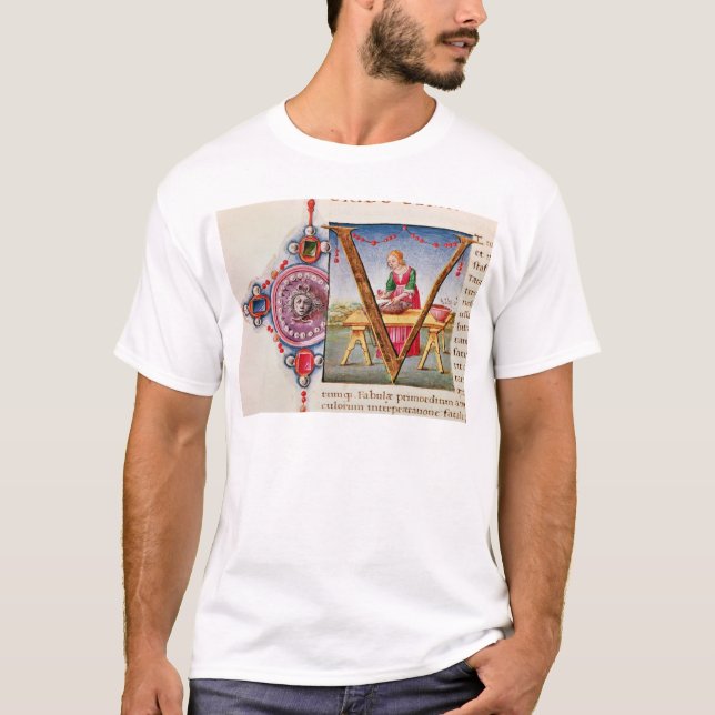 Camiseta Inicial "V" de Historiated que representa (Anverso)