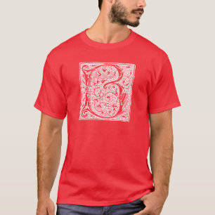 Camiseta Iniciales blancas de "B" del negro del monograma