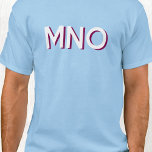Camiseta Iniciales de monograma moderno sombra de caída<br><div class="desc">Las iniciales minimalistas modernas en monograma dejan caer el diseño de sombra que se puede cambiar para personalizar. Tipografía blanca con una sombra de gota borgoñona.</div>