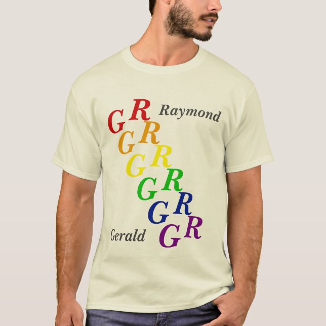 Camiseta - Iniciales en Colores del Orgullo (Anverso)