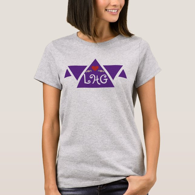 Camiseta Iniciales guion personalizadas Triangle Heart Wome (Anverso)