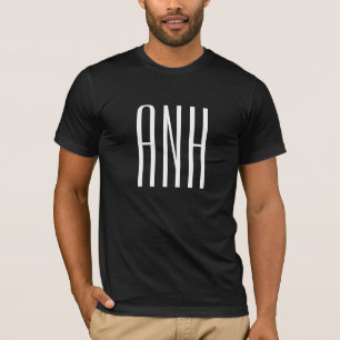 Camiseta Iniciales Monograma Blanco Negro