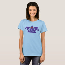 Camiseta Iniciales Personalizadas Azules Triangulares Mujer