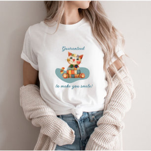 Camiseta Inicio de conversación de gato feliz colorido