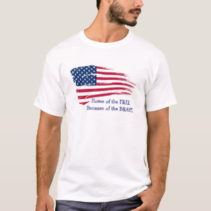 Camiseta Inicio de la bandera ondulada libre