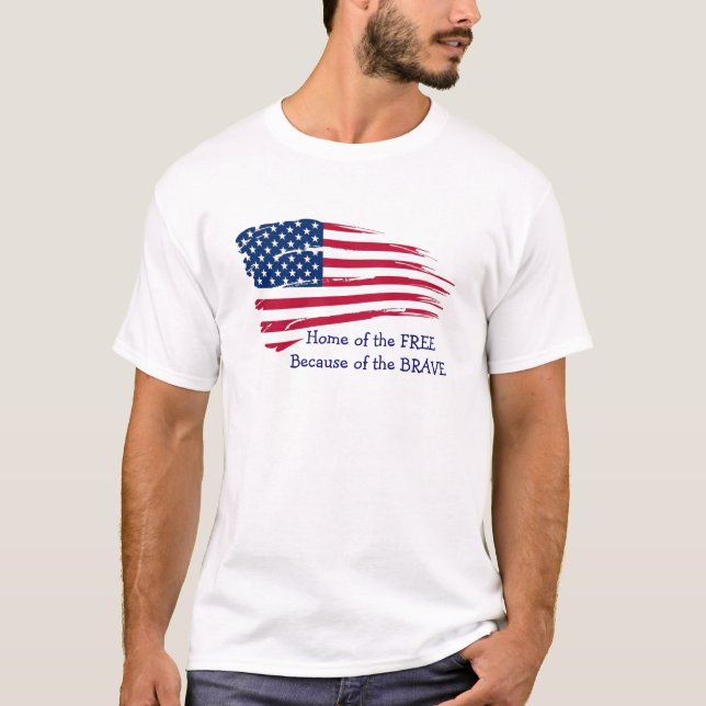 Camiseta Inicio de la bandera ondulada libre (Anverso)