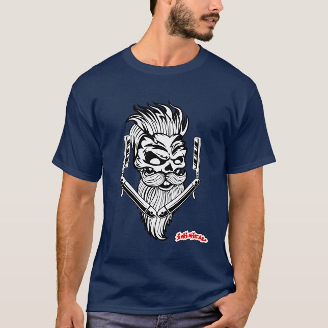 Camiseta Inimical Barber Skull (Anverso)