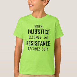 Camiseta Injusticia y Tee de deber, para los niños