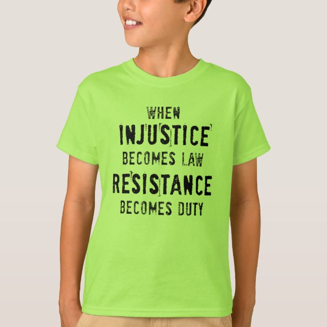 Camiseta Injusticia y Tee de deber, para los niños (Anverso)