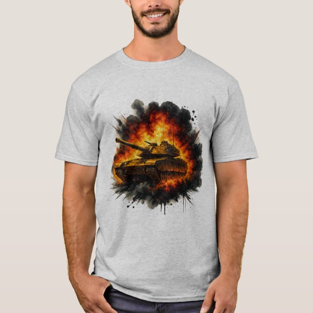 Camiseta Ink Blast Tank – Military Explosion Art T-Shirt (Anverso)