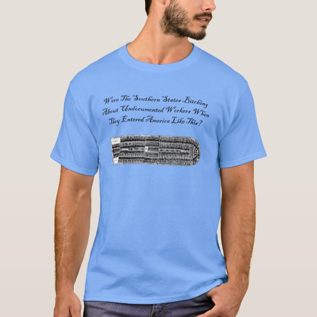 Camiseta Inmigración de trabajadores indocumentados en Esta (Anverso)