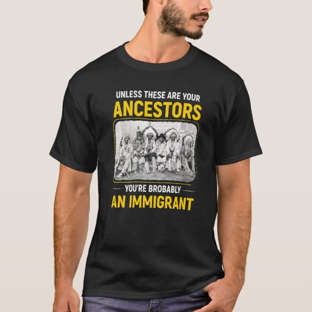 Camiseta Inmigración nativa americana nativa norteamericana (Anverso)