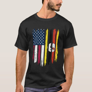 Camiseta Inmigrante extranjero - Estados Unidos Uganda Fla