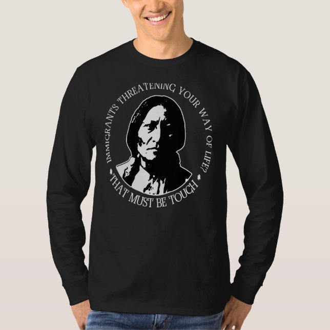 Camiseta Inmigrantes Amenazan Tu Forma De Vida Nativa (Anverso)
