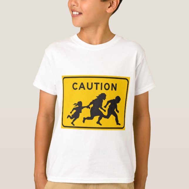 Camiseta Inmigrantes ilegales que cruzan el Rótulo de la (Anverso)