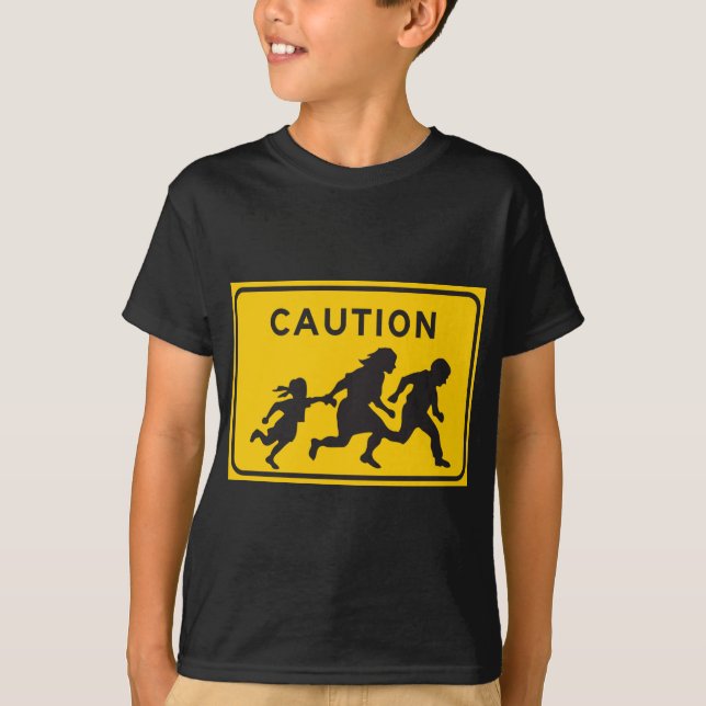 Camiseta Inmigrantes ilegales que cruzan el Rótulo de la (Anverso)
