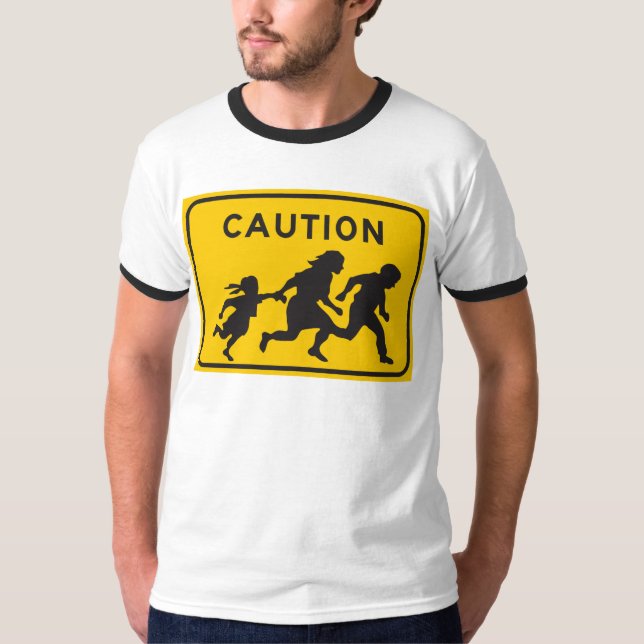 Camiseta Inmigrantes ilegales que cruzan el Rótulo de la (Anverso)