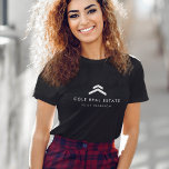 Camiseta Inmobiliaria | Moderno editor de agentes de listas<br><div class="desc">Una plantilla de negocios de una agencia inmobiliaria negra personalizado en un estilo minimalista moderno que puede actualizarse fácilmente con los datos de contacto de su agente inmobiliario.</div>