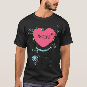 Camiseta Inmunología dibujada a mano Stethoscope Amor Inmun