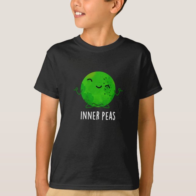 Camiseta Inner Peas Funny Meditando Pea Pun Dark BG (Anverso)