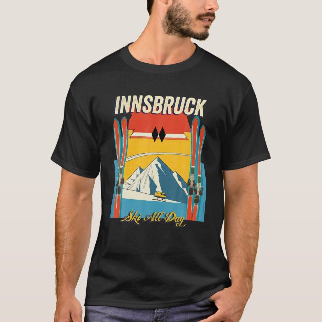 Camiseta Innsbruck Austria Ski All Day - Estílico retro vin (Anverso)